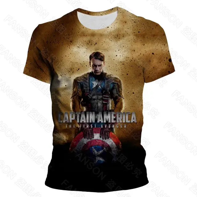 Captain america 3d t shirt Clearance