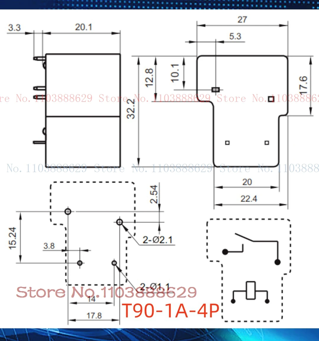 40A JQX-15F(T90) 12V/48VDC T90-1A-4P