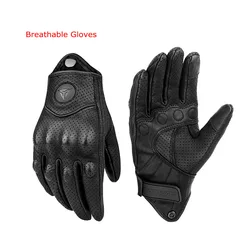 Premium Leather Waterproof Winter Motorcycle & Cycling Gloves - XXL (Breathable Gloves)