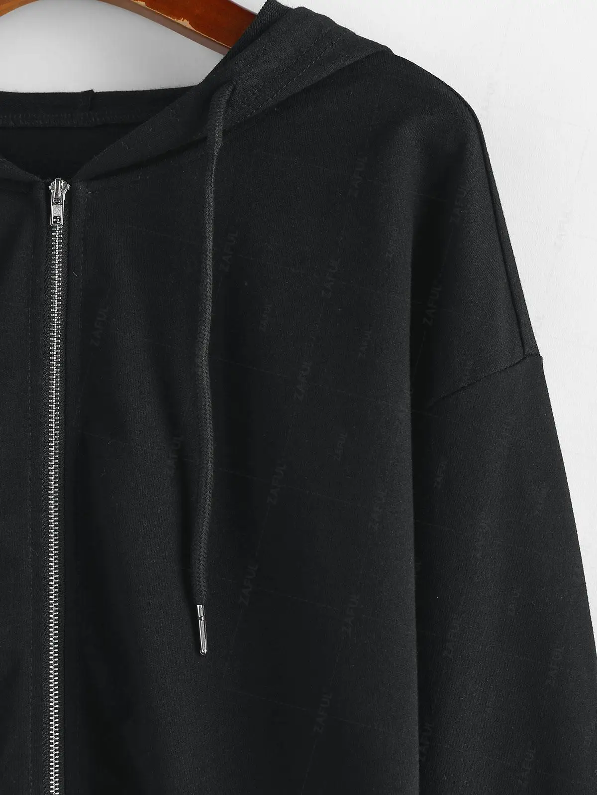 ZAFUL Raw Hem Zip Up Cropped Hoodie 3