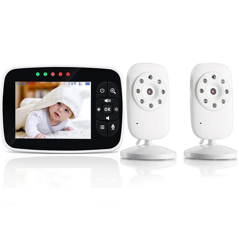 3.5 Inch Wireless Video Baby Monitor with Two Digital Camera Temperature Sensor Lullabies Mode Way Talk Babyphone |