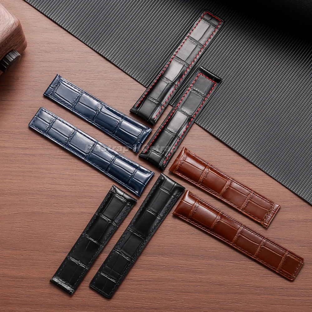 Elegant Leather Watch Band - Premium Bamboo Cowhide Strap