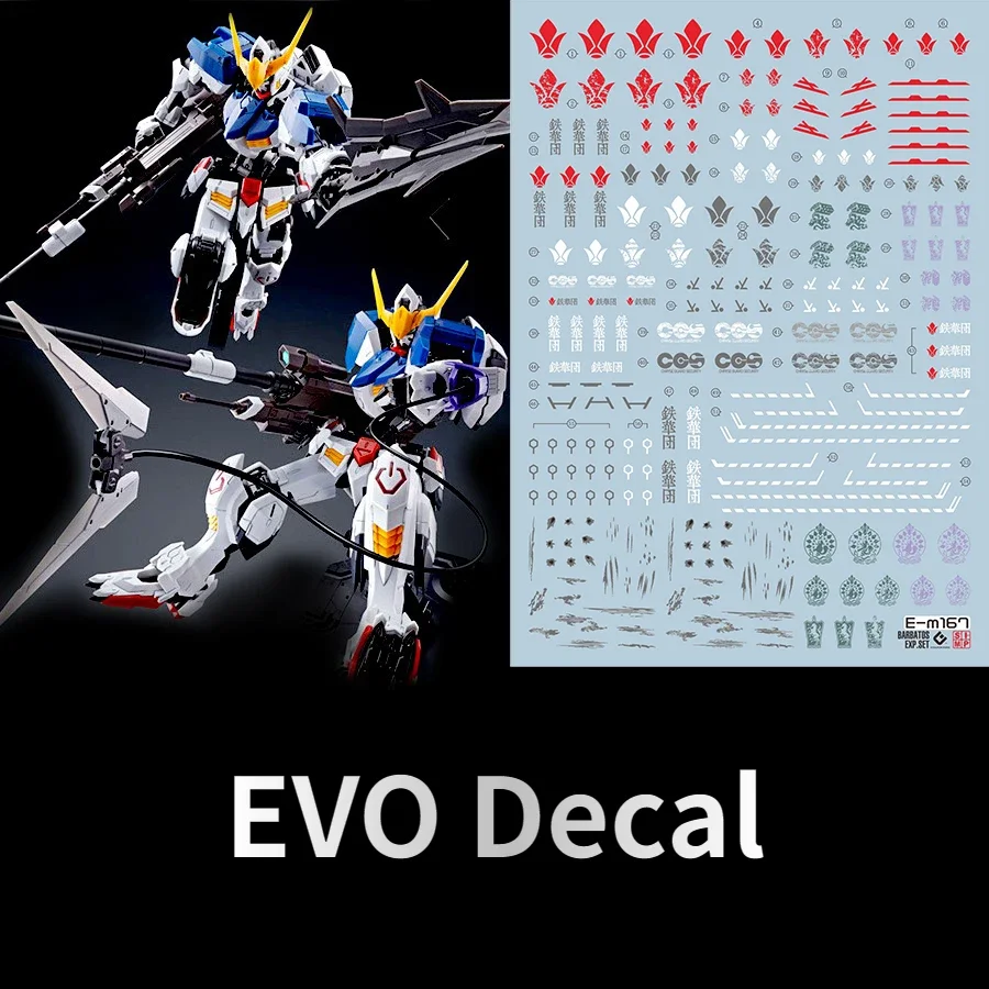 EVO 데칼 E-M167B, MG 1/100 BARBATOS 확장 부품 세트, 형광..