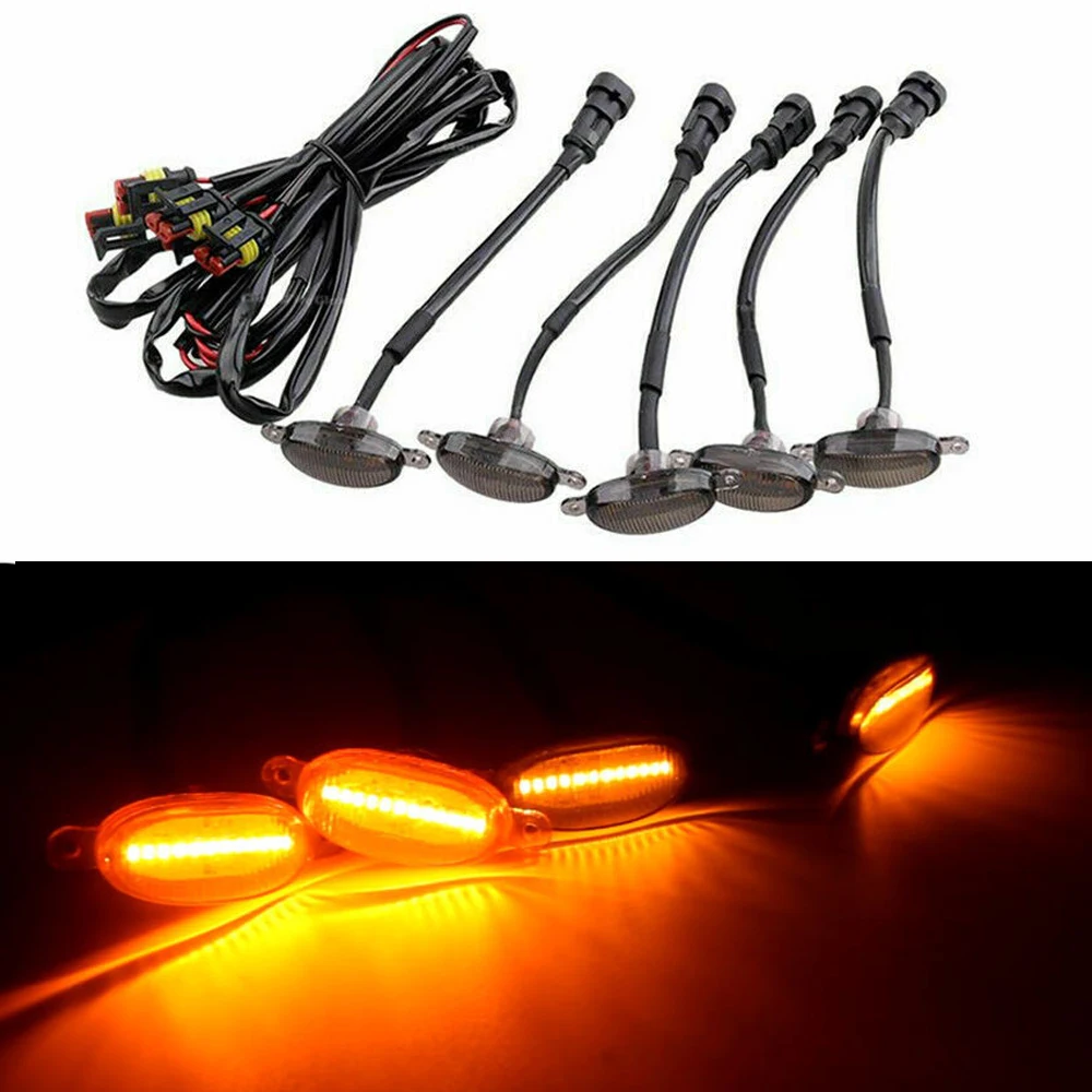 

5Pcs For Toyota Tundra 2008-2020 Raptor-Style Grille LED Light Grill Mount Assemblies Front Grille Lighting Lamp Car Lights