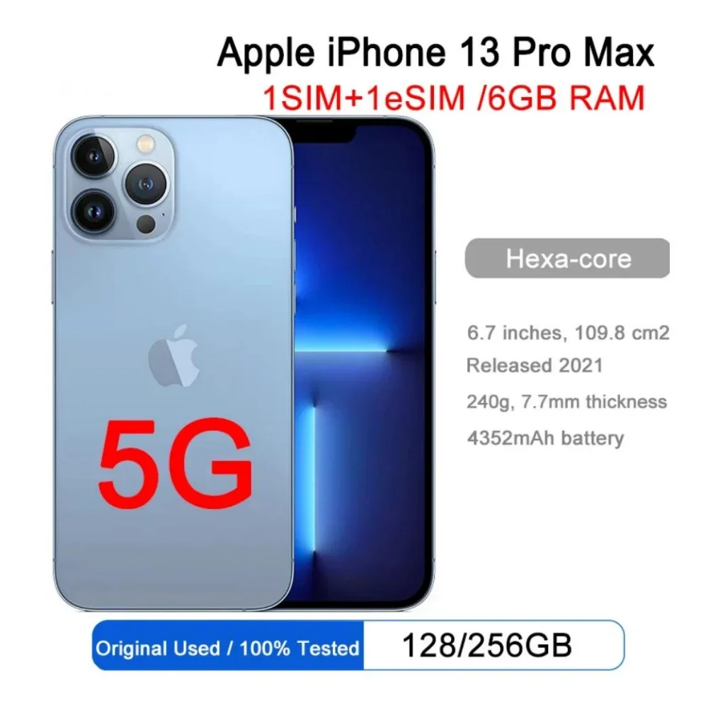 AppleOriginalUnlockediPhone13ProMax128GB256GBA15BionicChip6