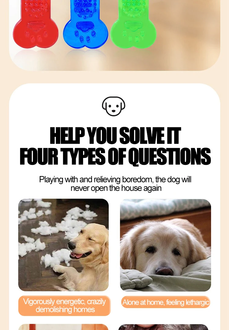 Indestructible Rubber Dog Bone Toy For Aggressive Chewers Dental_voghion.com