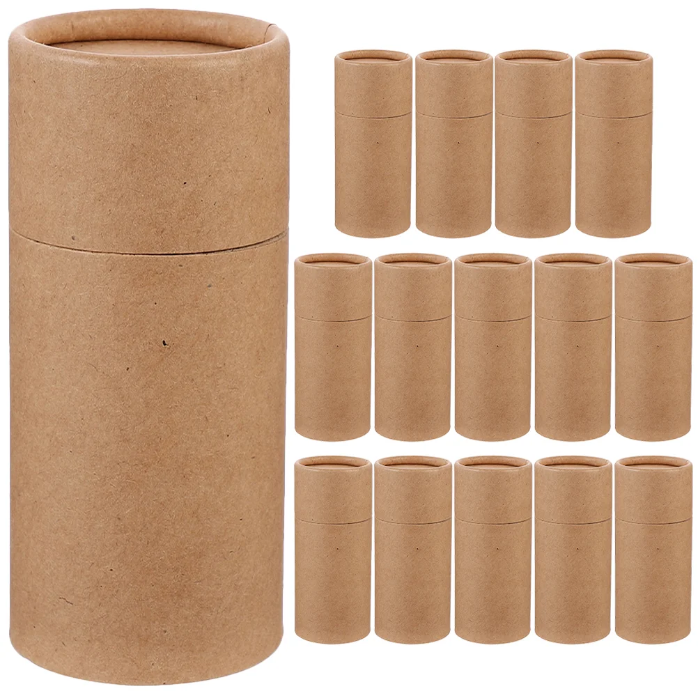 

15 Pcs Kraft Paper Essential Oil Bottle Tube Box Lip Gloss Holder Face Mounting Tea Can Container