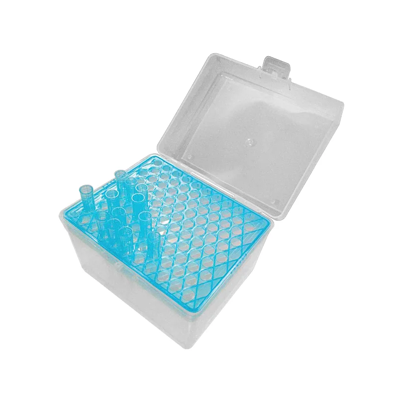Rectangular 100 Positions Laboratory 1ml Pipettor Tip Holder Box