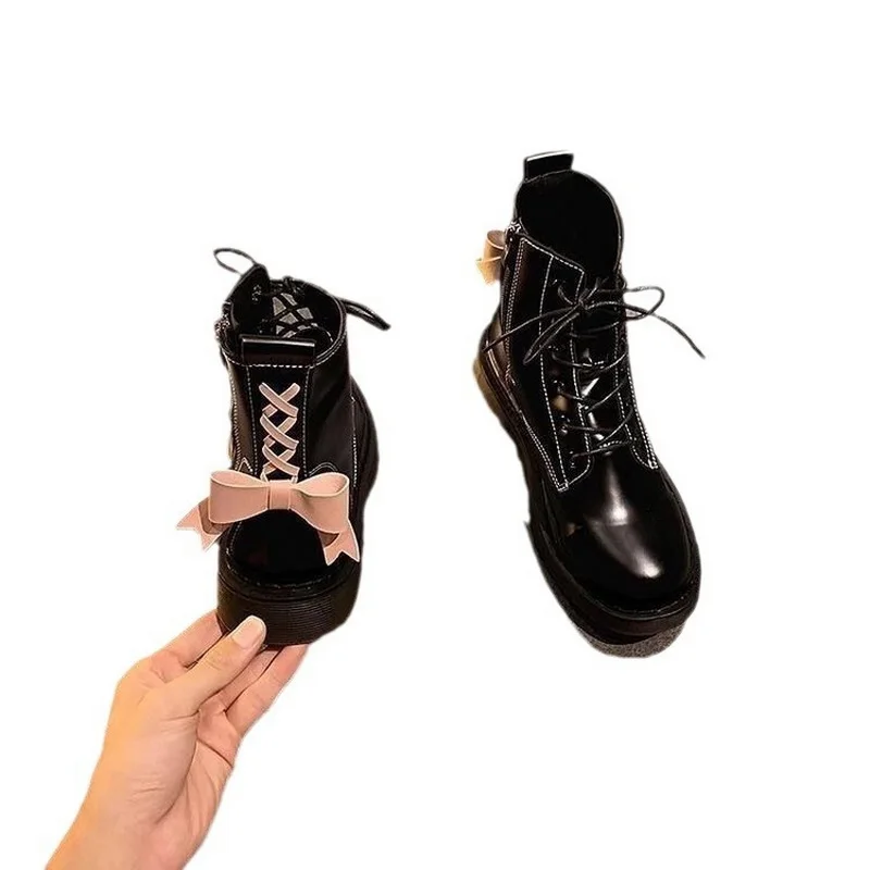 Fashion Women Black Boots Antiskid Winter Autumn & Winter Female Leather Shoes Size 35-40