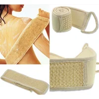 Natural Cotton Linen Long Strip Bath Towel Powerful Exfoliating Back Massage Rubbing Shower Brush Body Scrubber Cleaning Tool 1