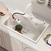 White Kitchen Sink For Dining Room Granite Embedded Smooth Sinks Nordic Fashion Design Kitchen Sinks For Rental Housing N 6