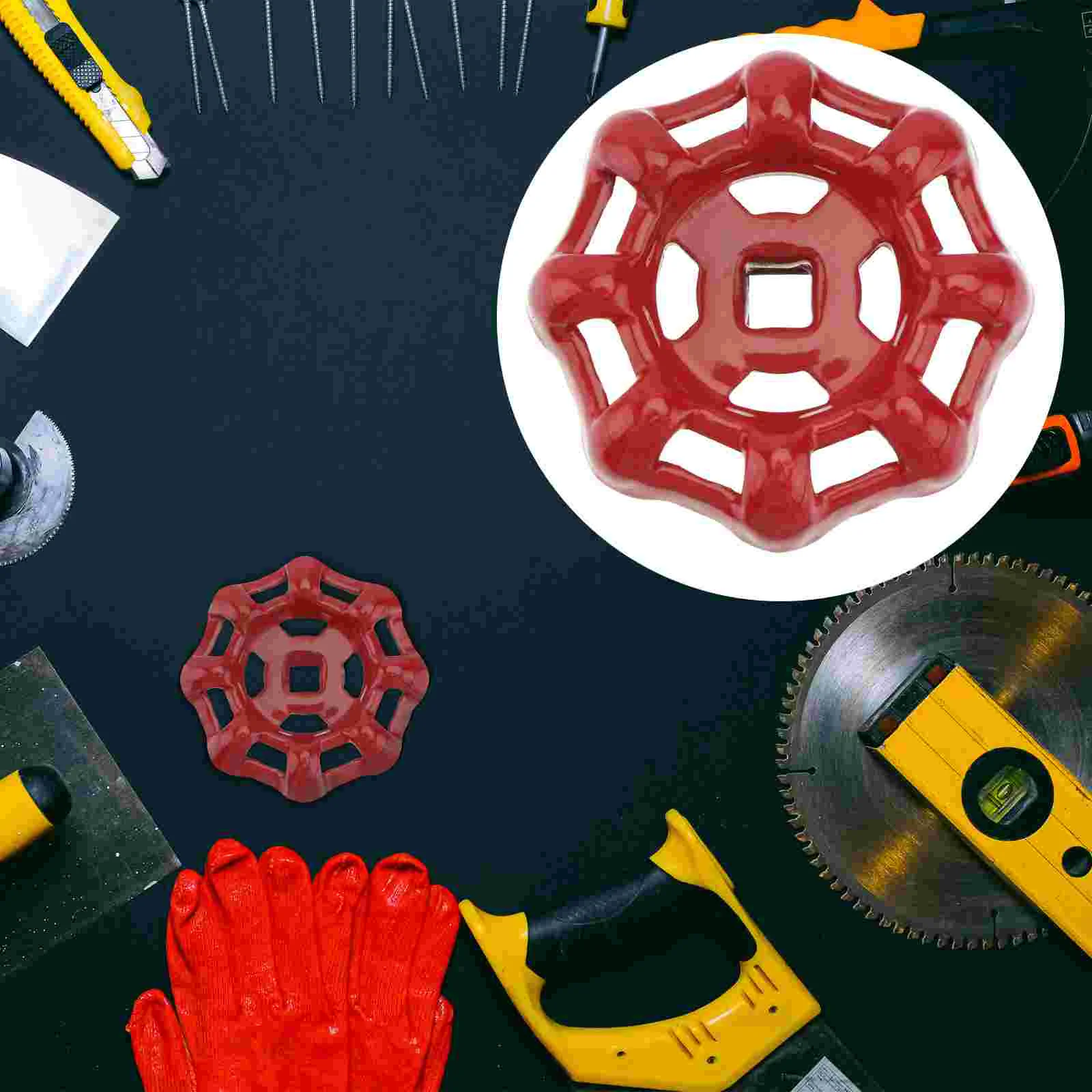6*6 Cast Iron Valve Handle Gate Valve Ball Valve Hand Wheel Shutoff Value Decorative Water Pipe Fittings  (Red)