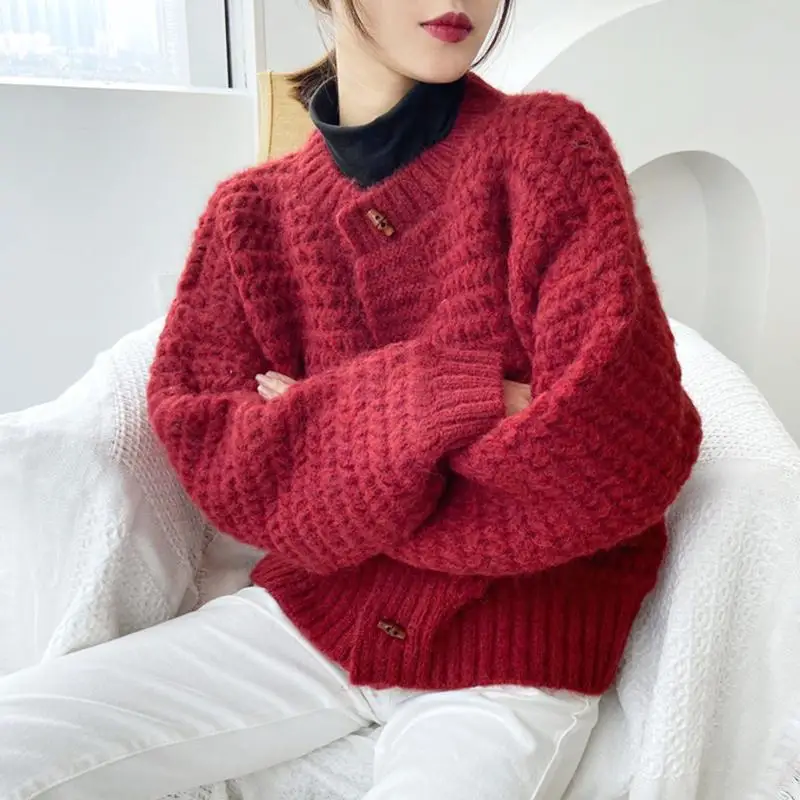 Black Y2k Chic Korean Fashion Long Sleeve Women's Cardigan Sweater