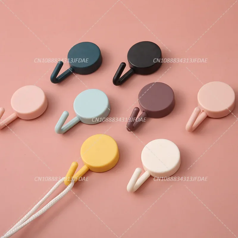 5Pcs Self Adhesive Wall Hook Strong Without Drilling Hanger Hooks Home Storage AccessoriesCoat Bag Bathroom Door Kitchen Towel