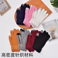 Winter Warm Knitted Gloves Mobile Phone Touch Screen Knitted Gloves Winter Thick Warm Adult Gloves For Men Women