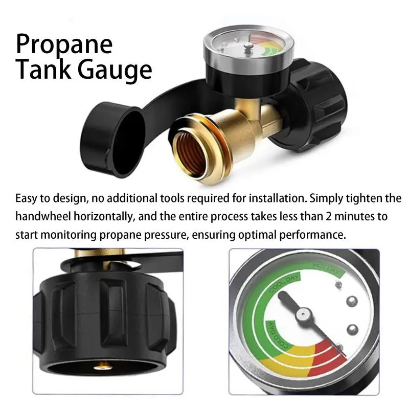 new Propane Levels Indicator Portable Metal LP Tank Gauge Propane Meter Heavy Duty Pressure Gauge Propane Cylinder Gauges