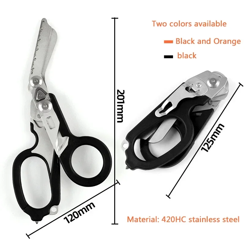 Raptor Emergency Response Shears Multifunctional Scissors with Strap Cutter and Glass Breaker with Compatible Holster 6