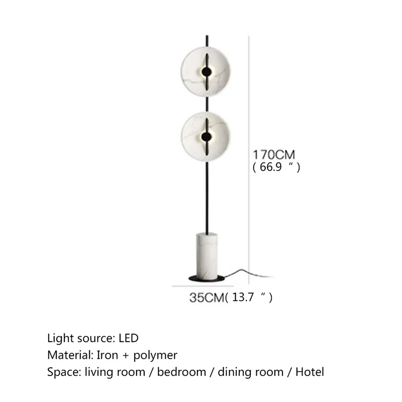 OUFULA 모던 크리에이티브 플로어 램프 LED 화이트 대리석 실내 거실 침실 장식 스탠딩 조명