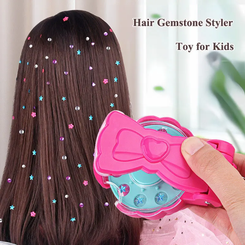 DIY Nail Diamond Hair Beauty Fashion Makeup Girl Hair Tool Beads Sticker Doll Pretend Play Toy