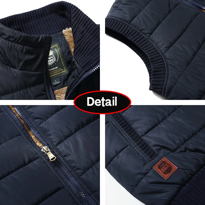 2024 Men Winter Sleeveless Casual Warm Stand Collar Vest Men Autumn Solid Color Outdoors Windproof Fashion Style Vest Male Coat 6