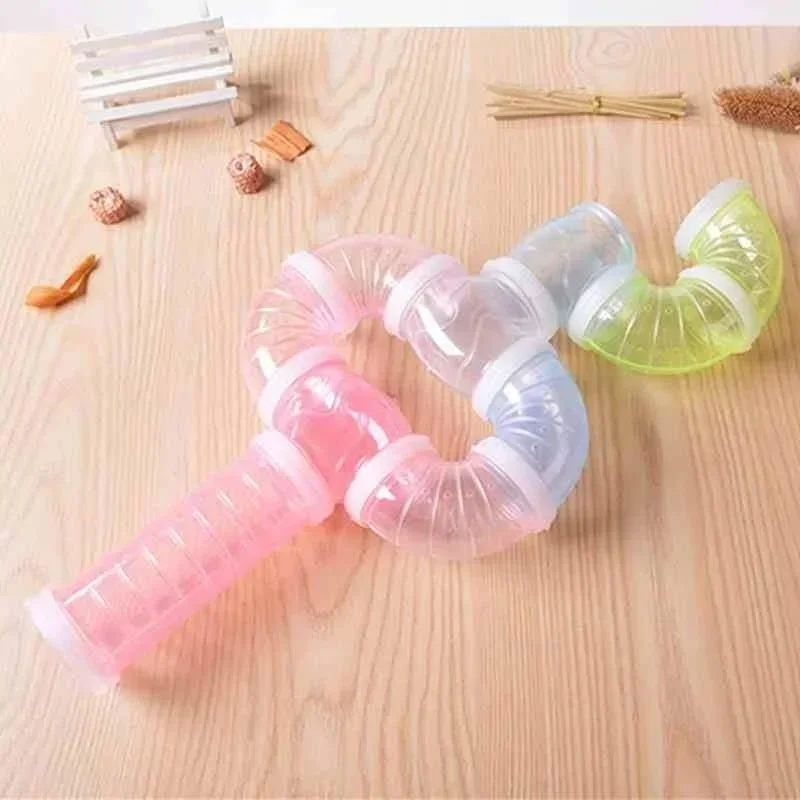 U-type Plastic Pipe Line Tubes Training Play Connected External Tunnels Toys For Small Animals Hamster Cages Product Supplies