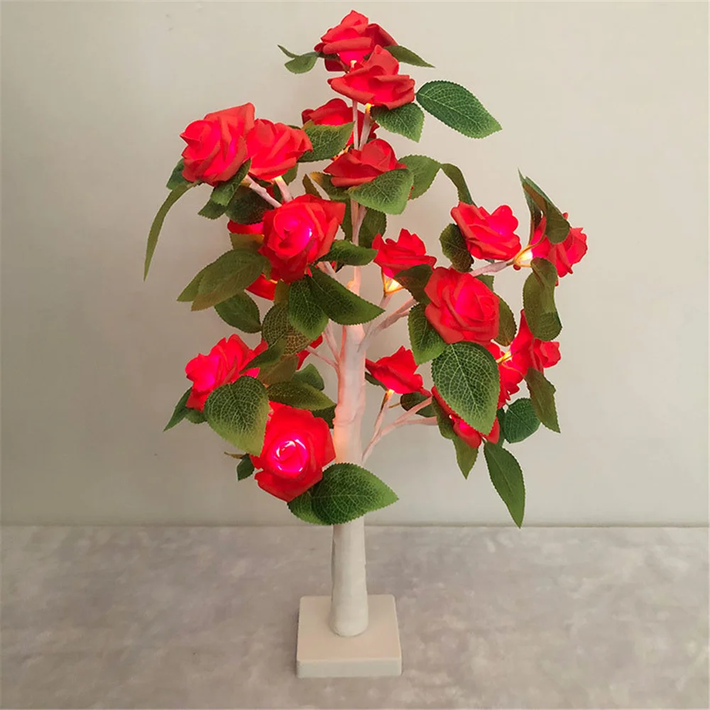 

Romantic Rose Tree Light LED Valentines Decoration Rose Lamp Gifts for Women Mother's Day for Girls Bedroom Flower Night Light