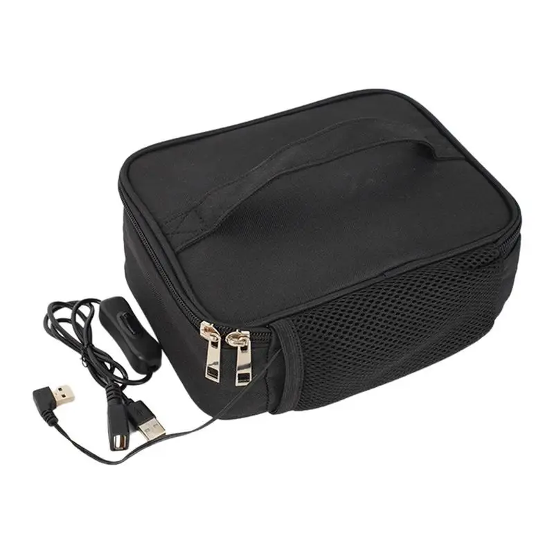 Food Warmer Lunch Bag Portable Food Warmer Electric Lunch Box Food Heater Lunch Warming Tote Portable Heating Bag With USB Cable