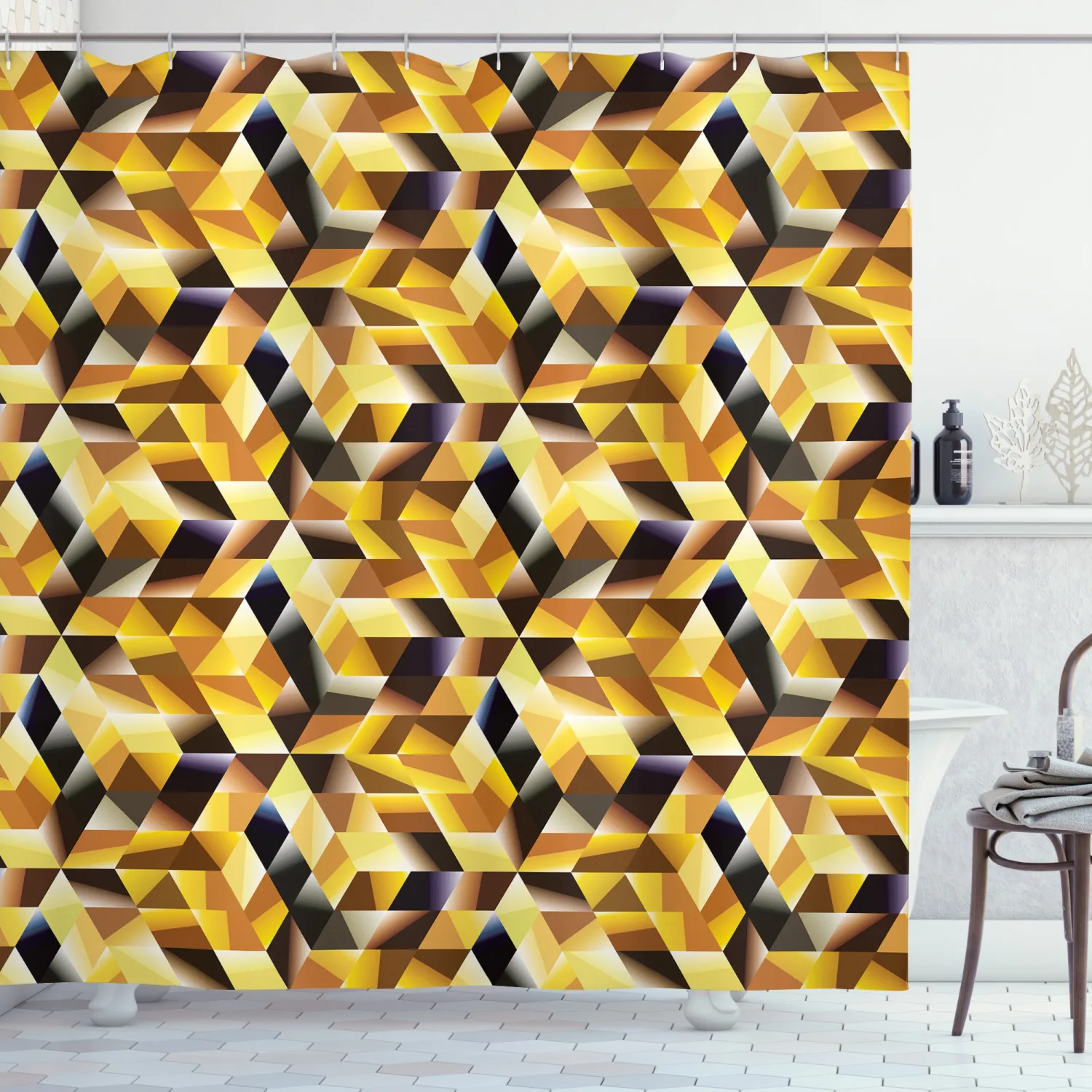 Абстрактная занавеска для душа набор кубиков и блоков форма абстрактный стиль