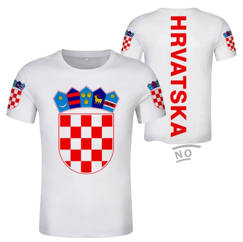Maglietta Della Croazia Fai Da Te Nome Personalizzato Gratuito Numero Hrv T-Shirt Bandiera Della Nazione Paese Croato Hrvatska Repubblica Stampa Foto 