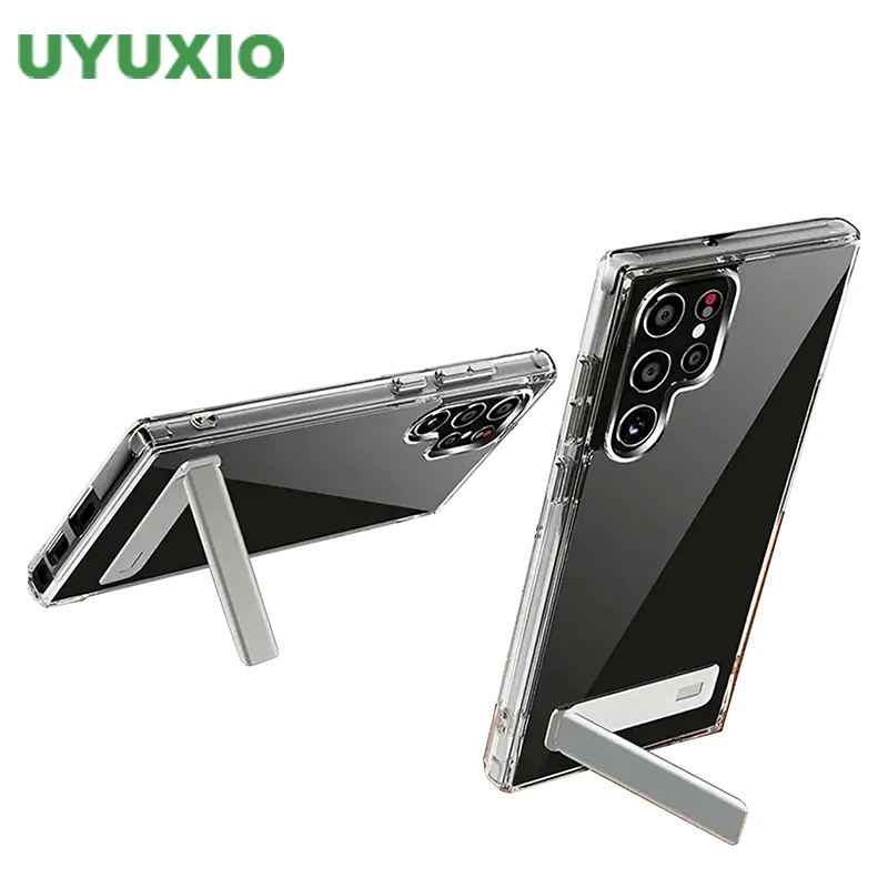 UYUXIO Transparent Mobile Phone Stand Case with Kickstand and Holder