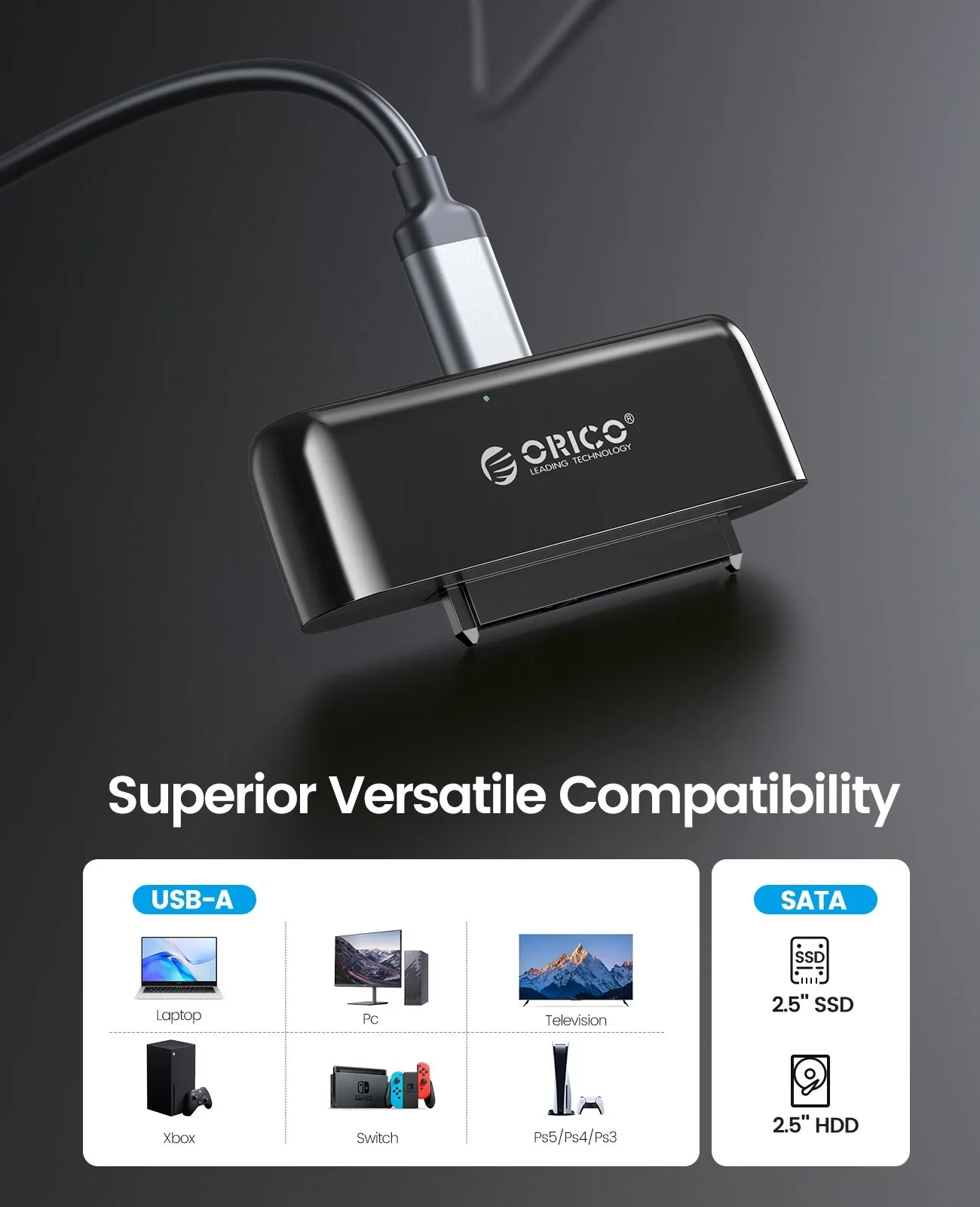 ORICO SATA to USB Adapter USB 3.0 to Sata 3 Cable Converter Cabo For 2.5 HDD SSD Hard Disk Drive Sata to USB Adapter