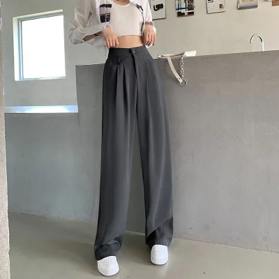 MODX Spring and Autumn Straight Sleeve Suit Pants Women's High Waist Slim Slim Relaxed Narrow Wide Leg Pants
