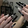 10PCS Punk Sparkle Black Diamonds Inlaid Full Gems Edge Alloy Nail Art Rhinestones Jewel Decorations Manicure Cool Dark Charms 4