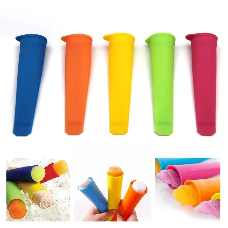 Summer Popsicle Maker Lolly Mould DIY Food-Grade Silicone Ice Cream Pop Mold Ice Lolly Cube Mould Random Color 3pc/lot,ice mold,ice cream molds