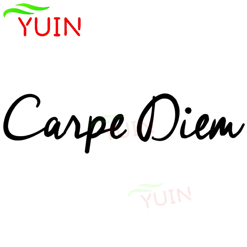 

Модная наклейка CARPE DIEM для автомобиля, искусство, персонализированное украшение двери автомобиля из ПВХ, высокое качество, водонепроницаемая, солнцезащитная, изысканная наклейка