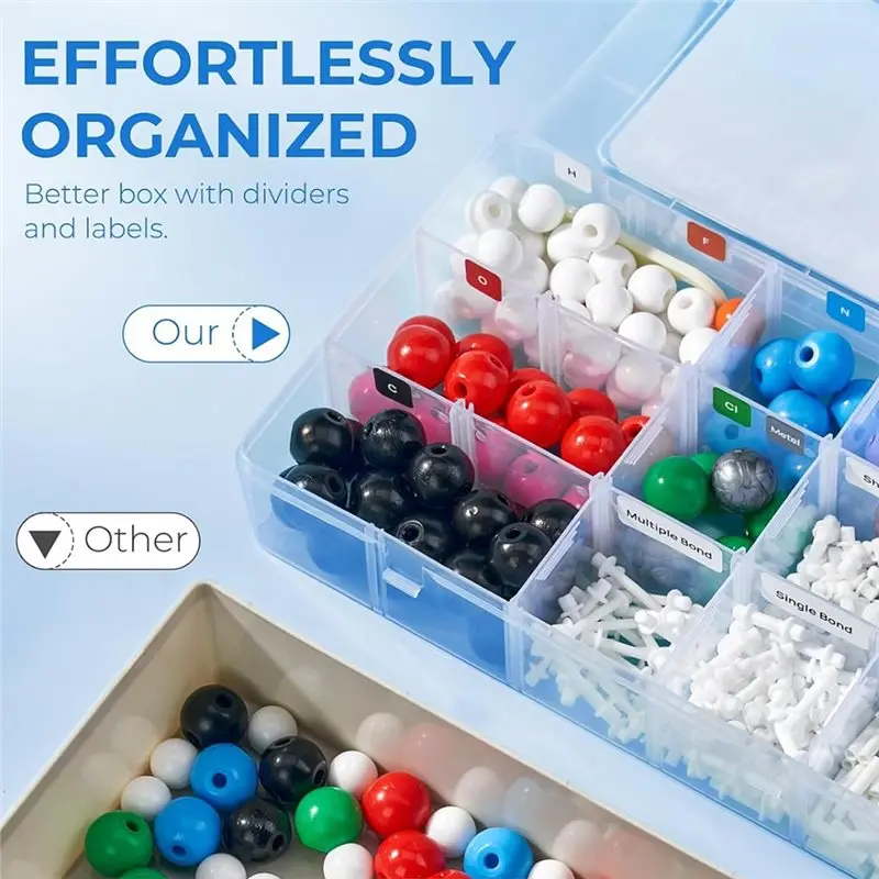 E-Easy To Use-267Pc 화학 분자 모델 유기 화학 분자 구조 모델 교육용 키트 교사, 친구, 가족용