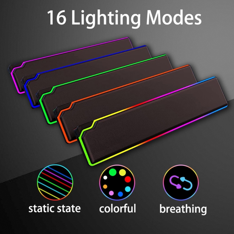 Durable RGB Keyboard Wrist Rest Support Ergonomic Wrist Cushion Pad Memory Foam for Computer Notebook Laptop Office Worker