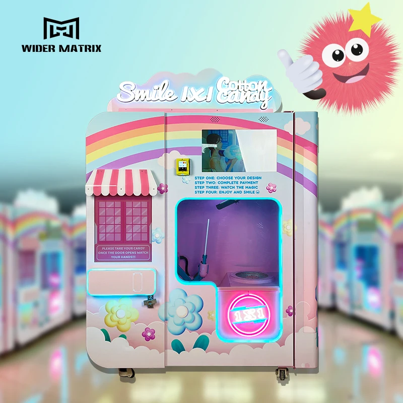 Customized Commercial Cotton Candy Machine Full Automatic Cotton Candy Fairy Floss Vending Making Machine