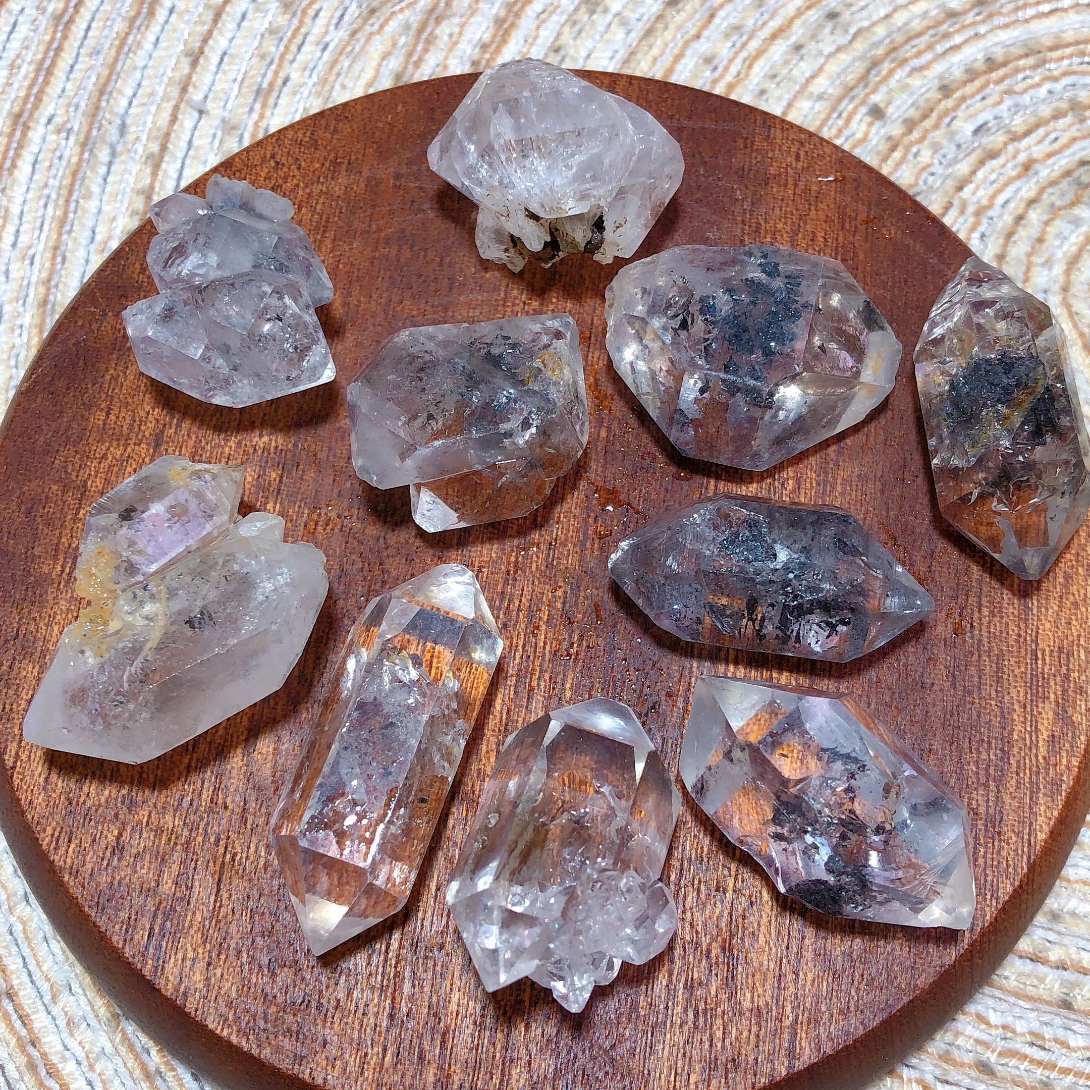 ハーキマーダイヤモンド　ニューヨーク産　天然石　原石　希少　レインボー　虹 ハーキマーダイヤモンド A 虹入り レインボー 大粒クリスタル 穴なし