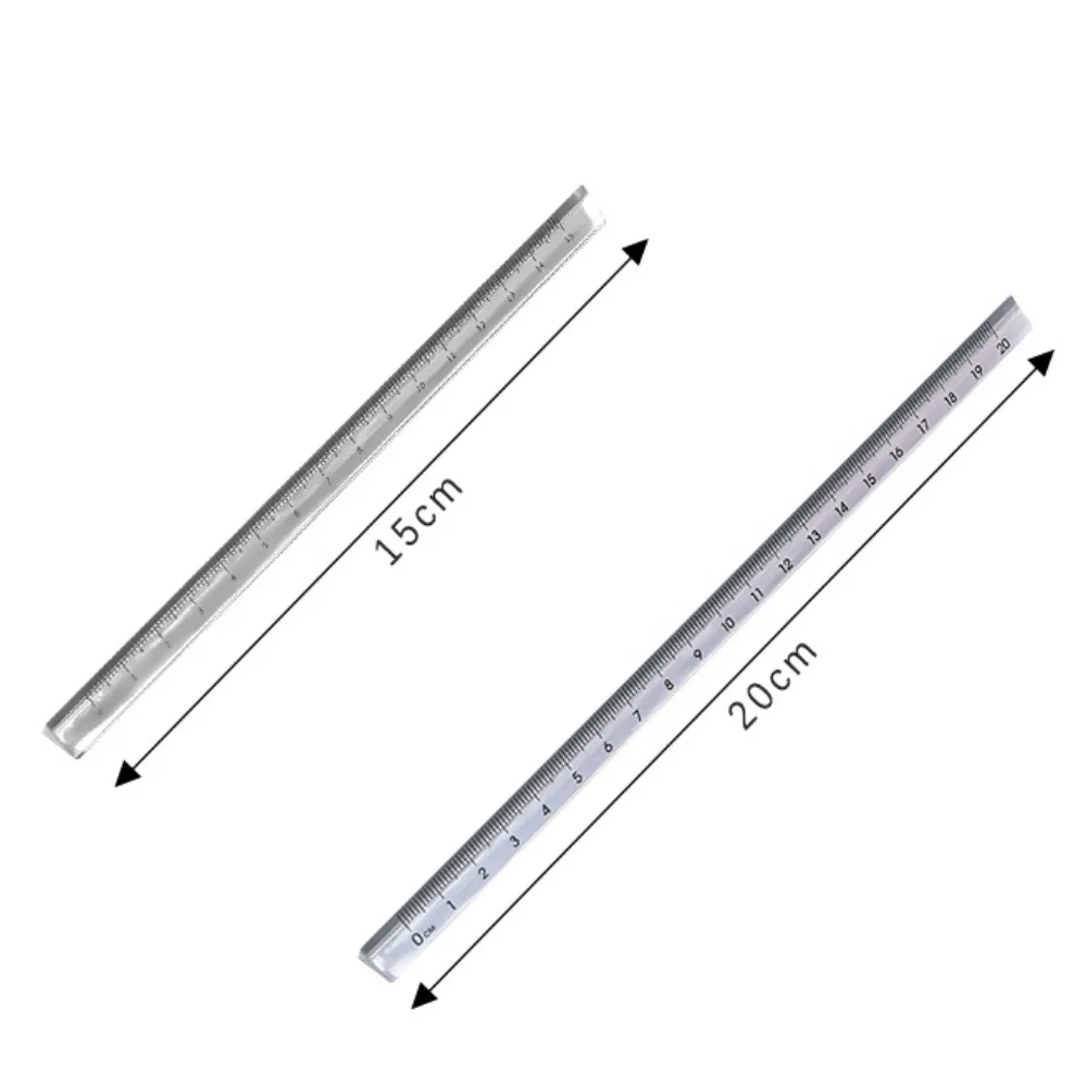 Mr. Paper Simple Transparent Three-square Ruler Students Drawing Measurement Ruler Exam Office School Supplies 2 Style drawing ruler