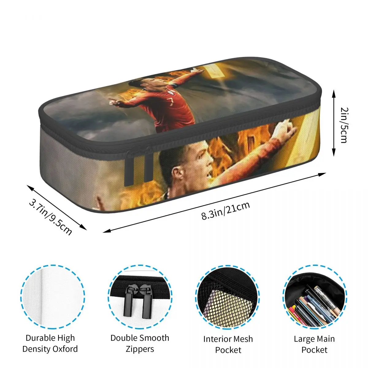 Cristiano Ronaldo Cr7 Pencil Cases Large Storage Pen Bags Pen Box Pencil Pouch For Boys Girls Students Stationery School Office