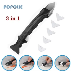 Raclette de verre en métal, Angle 3 en 1, colle résiduelle, beauté, ensemble d'outils de couture, 1 pièce 