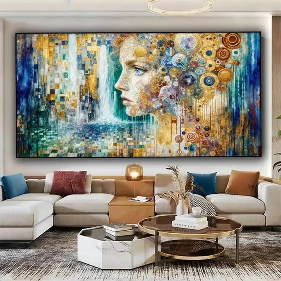 Abstract Gustav Klimt Diamond Painting Cross Stitch Kits Large Size Woman Diy Full Drill Mosaic Embroidery Picture Wall Decor