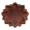 Wooden Lotus Tray Lotus Shape Crystal Stone Holder Crystal Display Tray with Bottom Non-Slip Pad for Aromatherapy Oils Jewelry 1