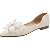 2025 Spring and Autumn New Bow Flat Shoes Fashion Pointed Soft Sole Shallow Mouth Large Casual Women's Shoes Size 33-46 6