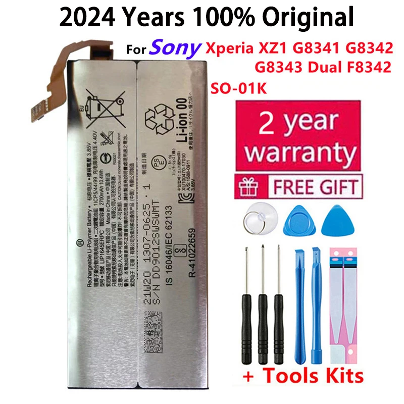 2024 Anni 100% Originale Per Sony Xperia Xz1 G8341 G8342 G8343 Xz1 Dual F8342 So-01K Lip1645Erpc 2700Mah Batterie Bateria