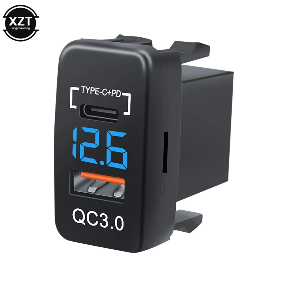 뜨거운 판매 12V-24V 자동차 QC3.0 유형 C PD LED 전압계 콘센트 방수 충전기 어댑터 자동차 해양에 대 한 USB 충전 포트
