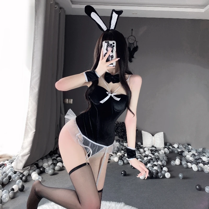 Sexy Cute Bunny Girl Anime Cosplay Costumes Lingerie Rabbit Bodysuit Woman Tempatation Erotic Outfit Jumpsuit Kawaii Comic Show