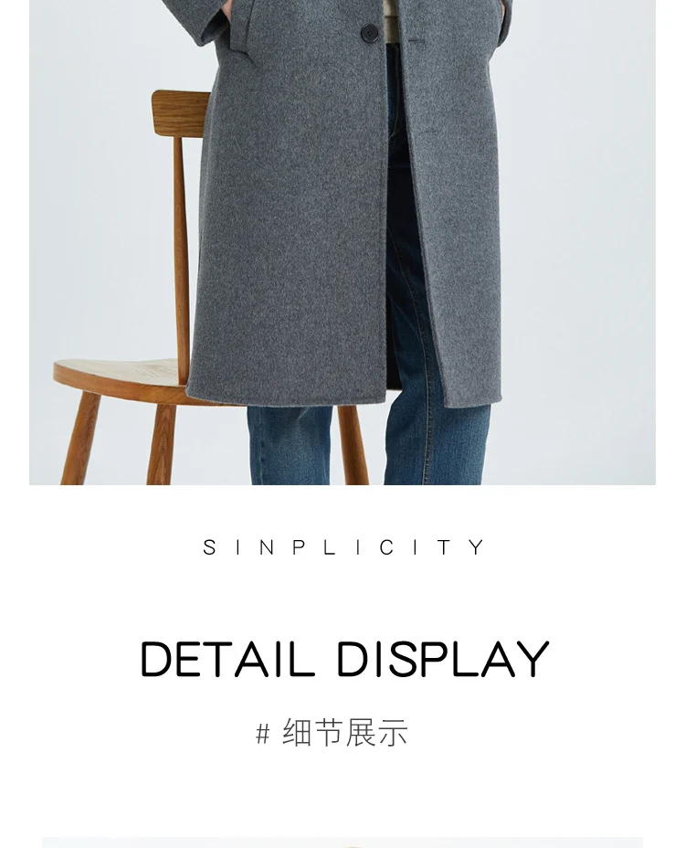 Doppelseitiger Wollmantel aus 100 % reiner Wolle für Herren, langer High-End-Anzug, lässige Business-Trenchcoat-Jacke für Herren – Detail 21