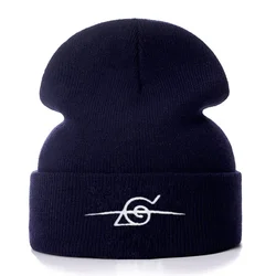 Unisex Cotton Embroidered Cartoon Beanie - Casual Winter Knit Skullcap Hat (Naruto blue)